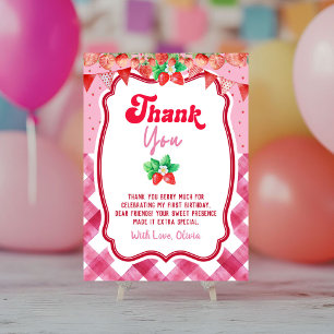 Strawberry Shortcake 1st Birthday Thank You Card