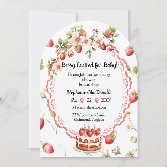 Strawberry Shortcake Baby Shower Invitation (Front)