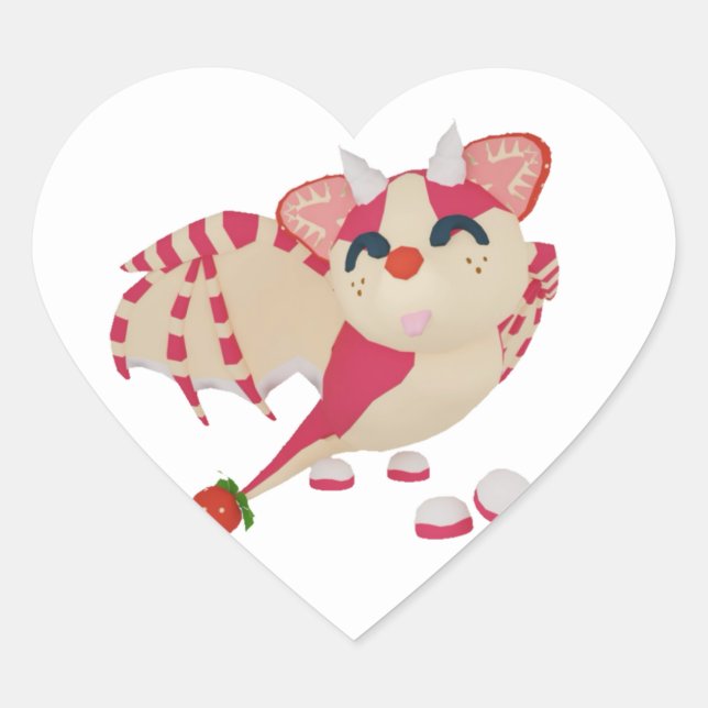 Strawberry Shortcake Bat Dragon Adopt Me Sticker (Front)