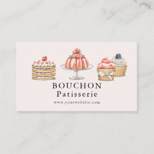 Strawberry Shortcake Blancmange Cupcake Bakery Business Card
