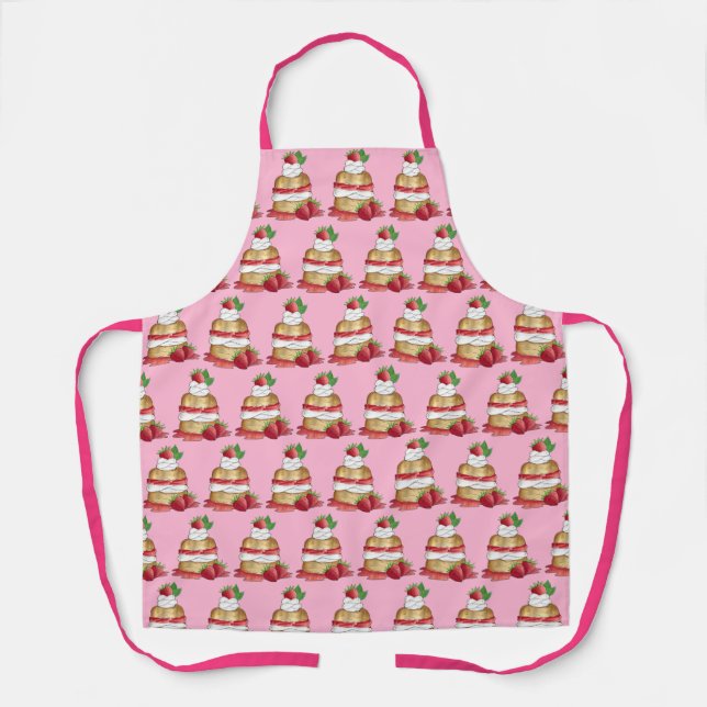 Strawberry Shortcake Cake Dessert Strawberries Apron (Front)