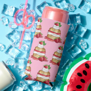 Strawberry Shortcake Cake Dessert Strawberries Seltzer Can Cooler