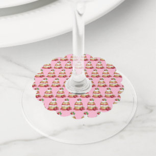 Strawberry Shortcake Cake Dessert Strawberries Wine Glass Tag