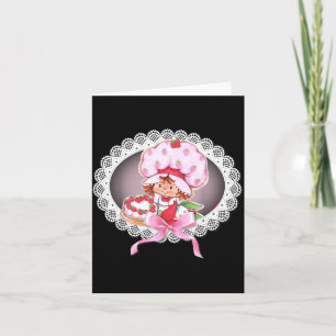 Strawberry Shortcake Character with Cake and Pink Card