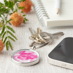 "Strawberry Shortcake" Geometric Art Key Ring