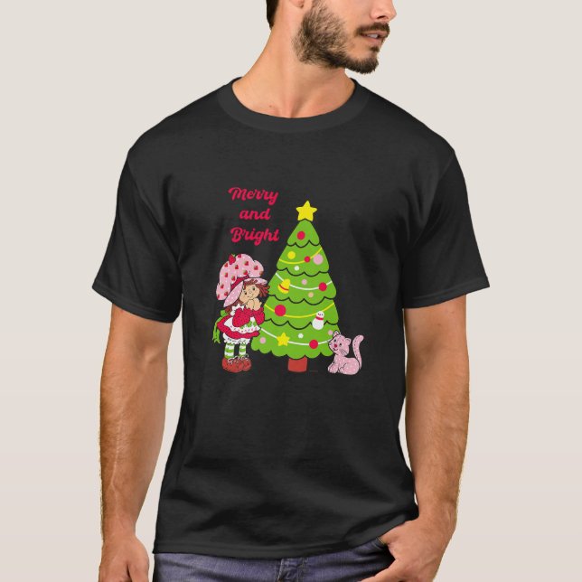 Strawberry Shortcake Merry And Bright Christmas Tr T-Shirt (Front)