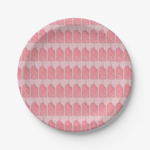Strawberry Shortcake Pink Ice Cream Popsicle Sweet Paper Plate