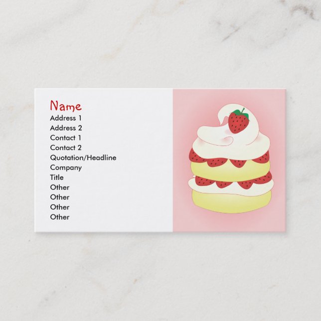 Strawberry Shortcake remake Business Card (Front)