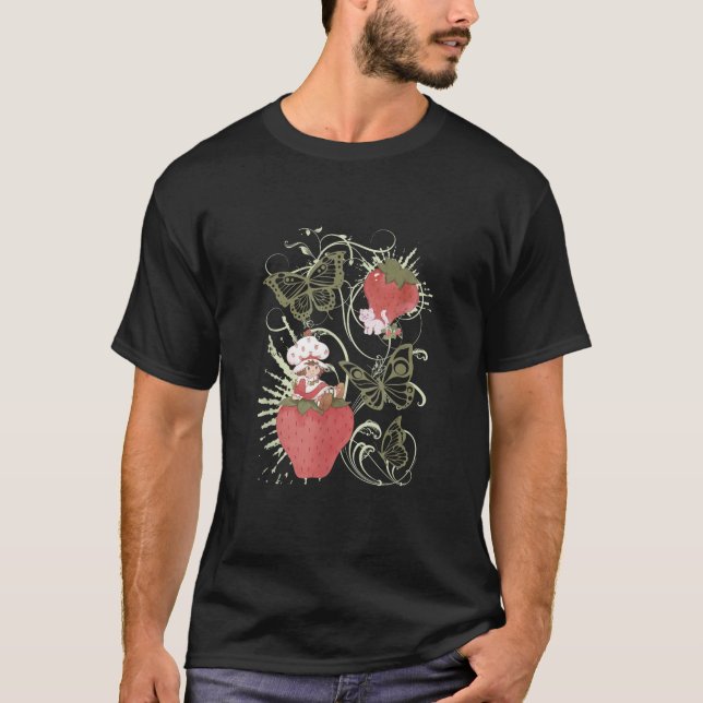 Strawberry Shortcake Vintage Butterfly Swirl  T-Shirt (Front)