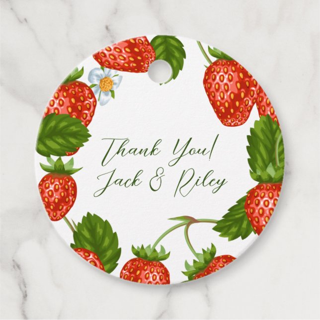 Strawberry Shortcake Wedding Favour Tag (Front)