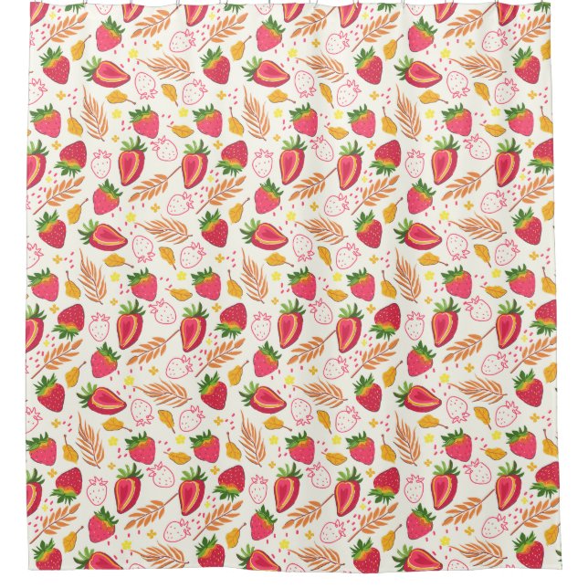 Strawberry Shower Curtain (Front)
