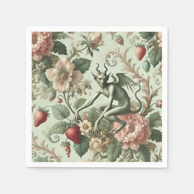Strawberry Sins – Gothic Baroque Napkin (Front)