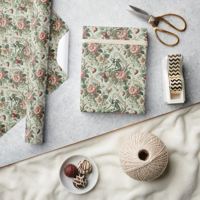 Strawberry Sins – Gothic Baroque  Wrapping Paper (Crafts)