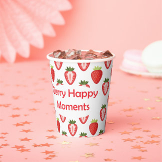 Strawberry sip with a paper cup
