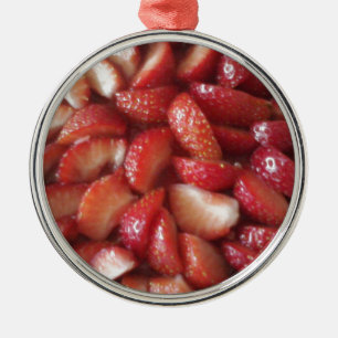 Strawberry Slices, Healthy Food Snack, Red Fruit Metal Tree Decoration