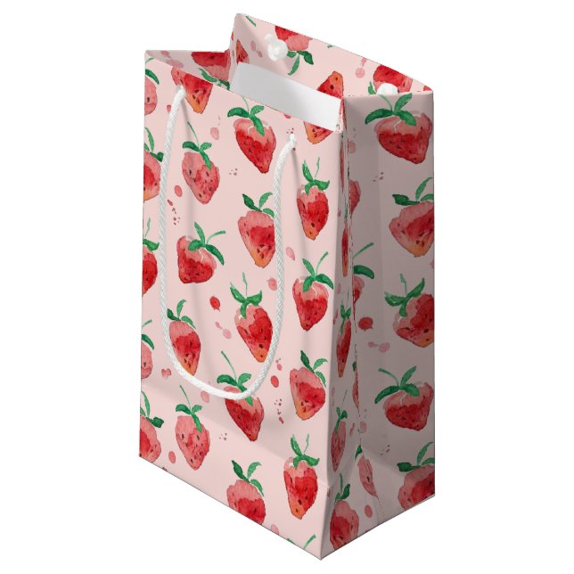 Strawberry Small Gift Bag (Front Angled)