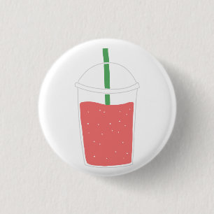 Strawberry Smoothie Iced Drink Lover Gift 3 Cm Round Badge