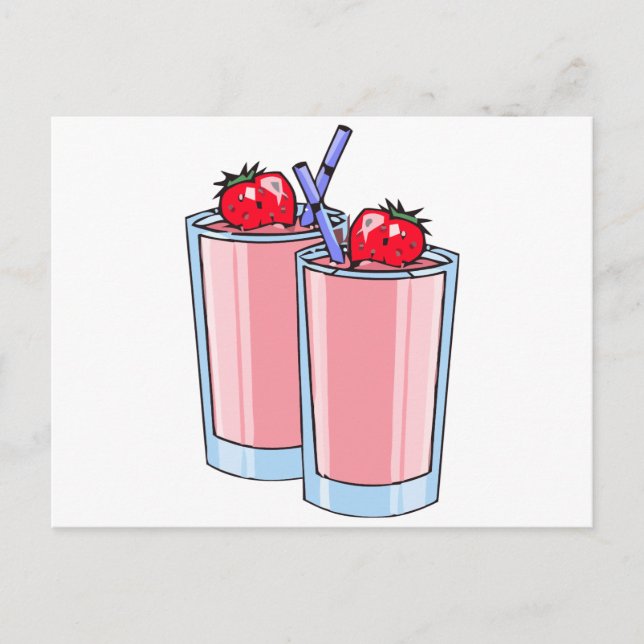 strawberry smoothie postcard (Front)