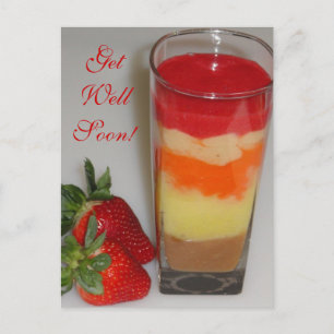 Strawberry Smoothie Sweet Fruit Get Well Soon Postcard