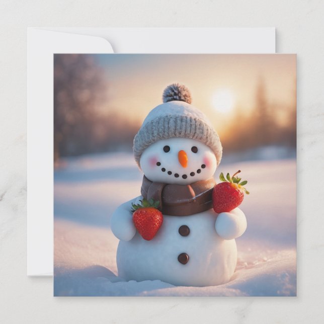 strawberry snowman invitation (Front)