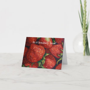 STRAWBERRY SOCIAL INVITE, Realism Art Invitation
