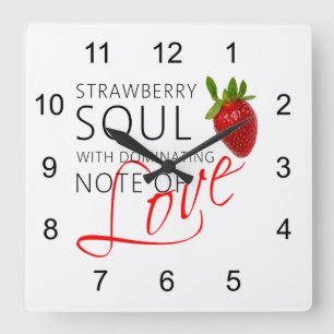 Strawberry Soul Square Wall Clock
