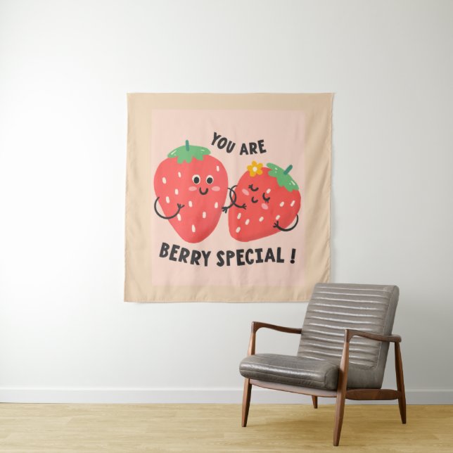 Strawberry special tapestry wall Art (In Situ)