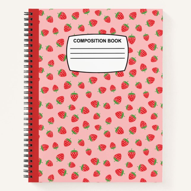 Strawberry Spiral Composition  Notebook (Front)