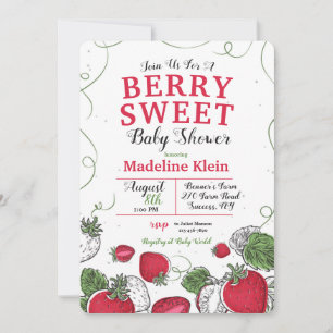Strawberry Splash Baby Shower Invitation