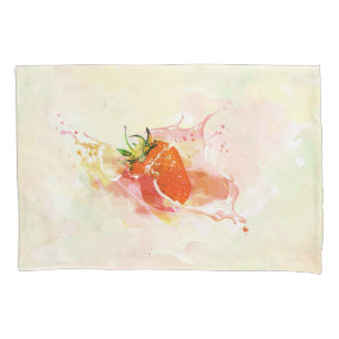 Strawberry Splash! Watercolor Pillowcase