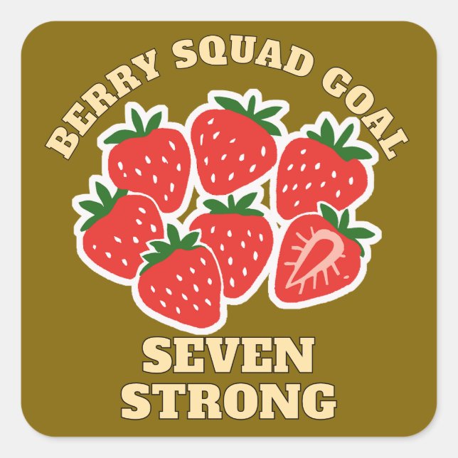 strawberry square sticker (Front)