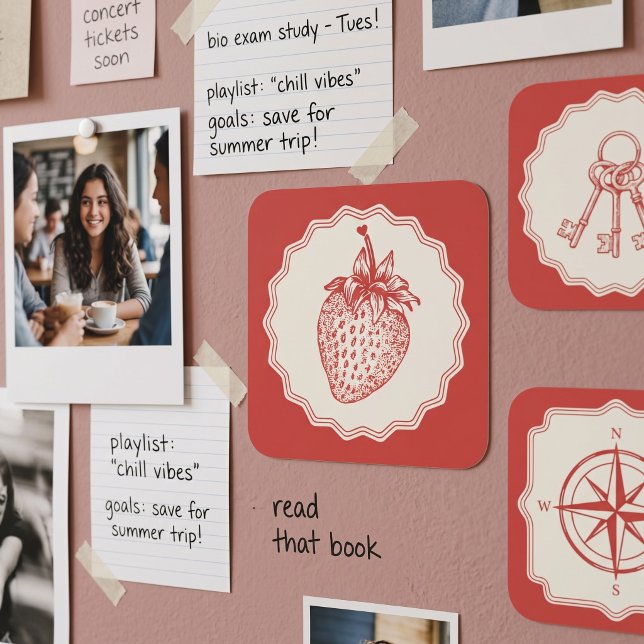 Strawberry Square Sticker (Creator Uploaded)