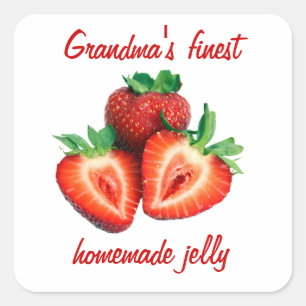 strawberry square sticker
