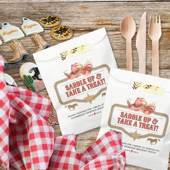 Strawberry Stampede Birthday  Favour Bags (Creator Uploaded)