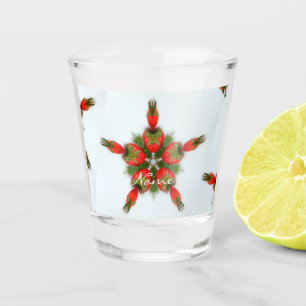 Strawberry Star Abstract Design Thunder_Cove Shot Glass