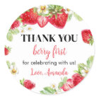 Strawberry Sticker Labels Birthday Baby Shower