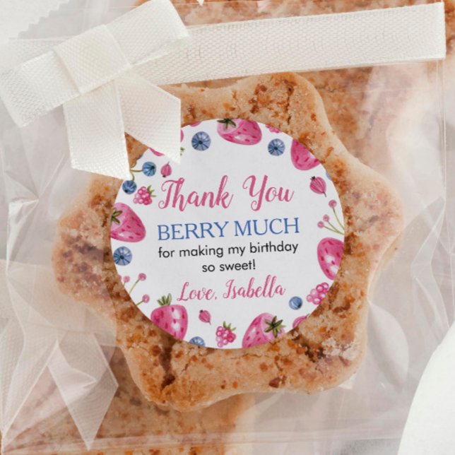 Strawberry Sticker Labels Birthday Baby Shower (Creator Uploaded)
