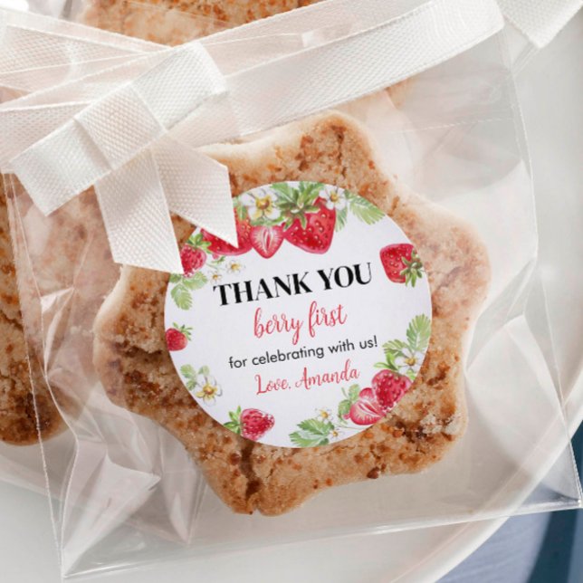 Strawberry Sticker Labels Birthday Baby Shower (Creator Uploaded)