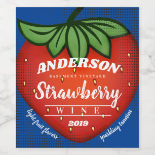 Strawberry strawberries homemade wine personalised label