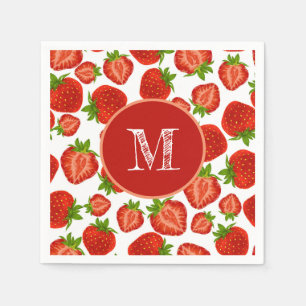 Strawberry Strawberries Red Pattern Napkin