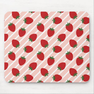 Strawberry Stripe Delight Mouse Mat