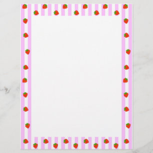 strawberry stripe pink custom letterhead