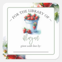 Strawberry Summer Baby Shower Bookplate