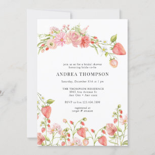 Strawberry   Summer Bridal Shower Invitation