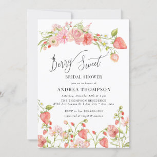 Strawberry   Summer Bridal Shower Invitation