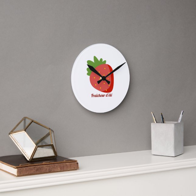 Strawberry Summer Freshness Round Clock (Office)