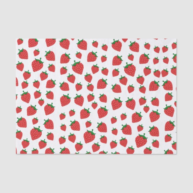 Strawberry Summer Pattern  Tissue Paper (Front)