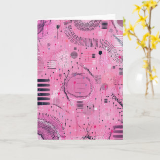 Strawberry Sundae Abstract Art  Card