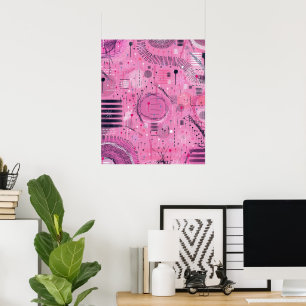Strawberry Sundae Abstract Art  Poster