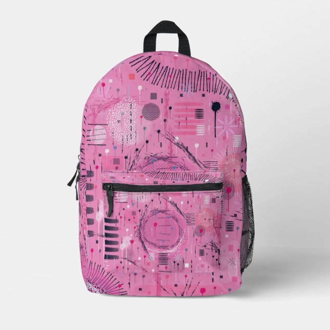 Strawberry Sundae Abstract Art  Printed Backpack (Front)